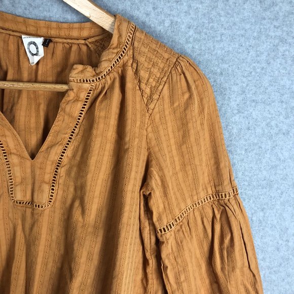 Anthropologie Akemi & Kin Orange Cotton Blouse Size Small - Picture 3 of 7